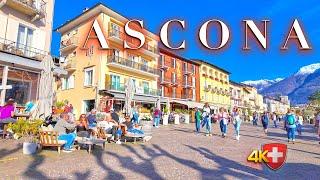 SWITZERLAND ASCONA  Charming City Walking Tour / Promenade,  Shopping & Old town / Lake Maggiore