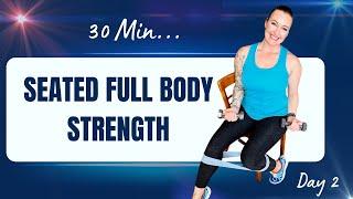 FULL BODY STRENGTH: 40 Minute At Home Chair Workout. Chair Workout For Weight loss & Muscle Strength