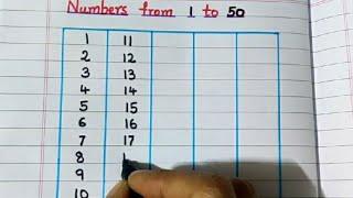 Learn writing Numbers for kids | Number writing 1-50 | 1-50 Number