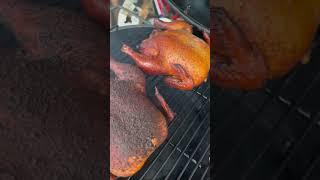 Oklahoma joes bronco drum smoked chicken.