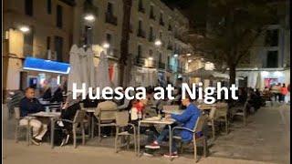 Huesca City Centre at Night (Northern Spain)