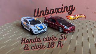 Unboxing Hotwheels Honda civic SI & civic 18 R #2