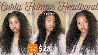 Curly Headband Wig From Temu - $28 | Human Hair