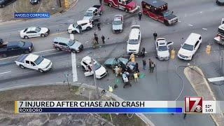 Crash in Roxboro involving stolen vehicle hospitalizes 7