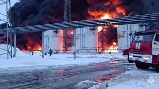 Fire burns for third day at Russian oil depot hit by Ukrainian drone strike