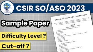 CSIR ASO 2023 Admit Card Out !! Sample Paper I Cut-off I Simplicrack