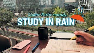 5-hour STUDY WITH ME | ️Rainy day | Rain sounds | Pomodoro 50/10