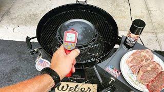 825 Degree Cast Iron Seared Steaks Using The Spider Grills Venom Blower Mod On The Weber 22” Kettle!