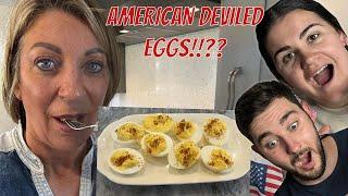 Brits Make & Try DEVILED EGGS for the First Time! What are American Deviled Eggs!?