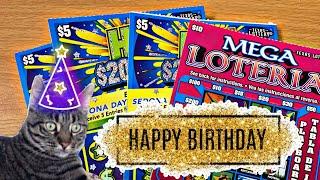 HAPPY CAKE DAY KATIE!! LET'S SEE IF AUGUST IS OFF TO A LUCKY START! TEXAS LOTTERY TICKETS!