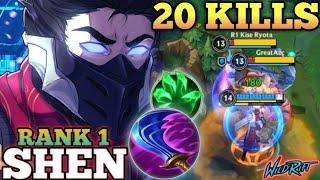 SHEN CRAZY 20 KILLS! UNDERRATED OP HYBRID BUILD - TOP 1 GLOBAL SHEN BY 69Savage - WILD RIFT