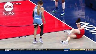 Fallout after Chennedy Carter fouls Caitlin Clark in WNBA game