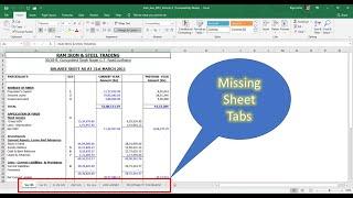 Recover Missing Sheet Tabs in Microsoft Excel 2016