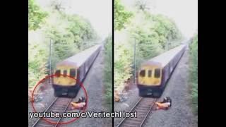Train Run Over Man ...??  Train Just Hit people Railway Worker SAVE.. A LIFE
