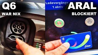 Audi Q6 etron Ladebuchse & Probefahrt / Aral pulse, ADAC eCharge und die Blockiergebühr
