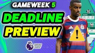 LIVE GAMEWEEK 5 PREVIEW | ISAK DOUBT? | PLUS Q&A | Fantasy Premier League 2024/25