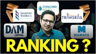 DAM Capital Advisors IPO VS Mamata Machinery VS Transrail Lighting VS Concord Enviro VS Sanathan IPO