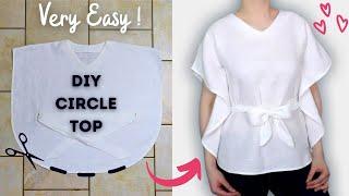 EASIEST TOP to make - just 2 measurements! Trendy cutting and stitching tutorial 2021