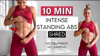 10 MIN INTENSE STANDING AB workout to get shred - No Repeat, No Equipment, Burn Calories