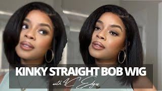 AFFORDABLE KINKY STRAIGHT BOB WIG WITH 4C EDGES | YASGRL HAIR | FIRST IMPRESSION