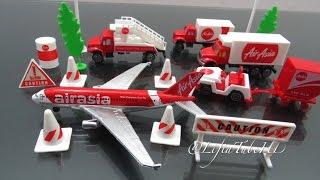 Mainan anak Airport Playset Toy - Airfield Series AirAsia Plane  Review @LifiaTubeHD