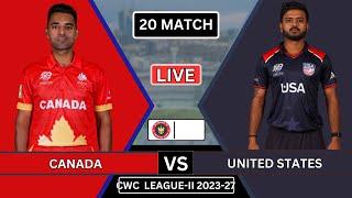 United States vs Canada 20th ODI Match Live Scores || USA vs CAN Live Commentary