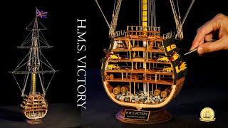 I Turned this OVER 40 Years Vintage model kit into my BEST work, HMS Victory Cross Section 1:98