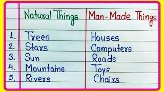 Natural and Man made Things Name | 10 Natural and Man Made Things | Natural and Man-made Things