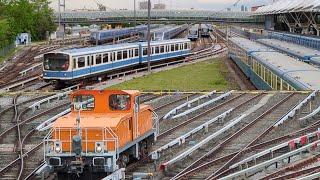 Viel Rangier- und Testverkehr auf dem Betriebsgelände der U-Bahn München in Fröttmanning