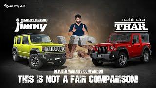 Suzuki Jimny 5-Door vs Mahindra Thar Detailed Variants Comparison- Not A Fair Comparison! || Auto42