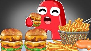 Convenience Store Burger & Fries | Mukbang Alphabet Lore Cooking x Mukbang ASMR | Animación española