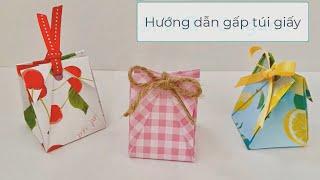 Hướng dẫn bé gấp túi giấý - Dễ thương, có thể dùng đựng quà tặng