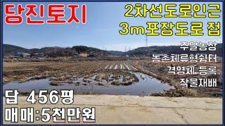 당진토지매매-고대면 2차선 도로 인근 농지-주말농장, 농막설치, 체류형쉼터, 격영체등록, 작물재배 가능-답 456평 [5천만원]