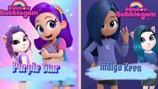 My Talking angela 2 || Purple Star Vs Indigo Keen || Rainbow Bubblegem || Makeover