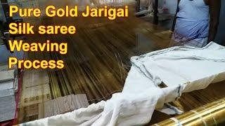 Kanchipuram Handloom Silk(Gold Jarigai) Saree Weaving Video - Tamil - Tech Karuna