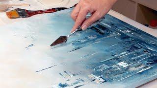 Painting with a Palette Knife  - Beautiful Abstract Painting on Textured Canvas