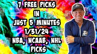 NBA, NCAAB, NHL Best Bets for Today Picks & Predictions Wednesday 1/31/24 | 7 Picks in 5 Minutes