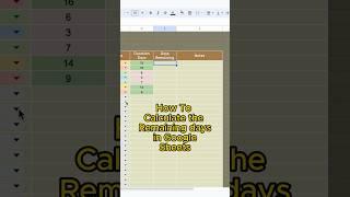 How to calculate the Remaining Days! #googlesheets #googlesheetstips #spreadsheet