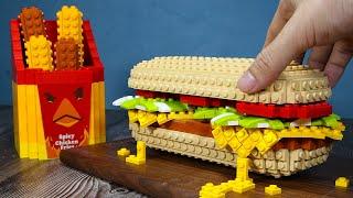 Remaking Burger King's NEW Spicy Chicken Fries & Chicken Sandwich | Lego Cooking Food ASMR