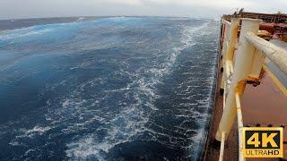 80.459 DWT Bulk Carrier Against The 9 Magnitude Storm&120km/h Wind (4K UHD)