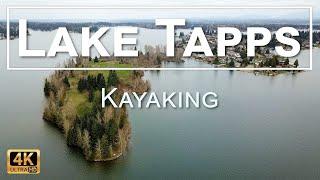 Lake Tapps in Bonney Lake Washington Kayaking in 4K UHD with Drone Aerials