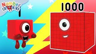 Numberblock 1 Vs 1,000 | 1 Hour Compilation | 123 Learn to Count Fun | Numberblocks