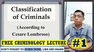 Classification of Criminals according to Cesare Lombroso | Criminology Lecture #1