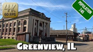 Driving Around Small Town Greenview, IL in 4k Video