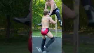 Sammie Evans hits a powerbomb! #backyard #wwe #trampoline #wrestling #backyardwrestling #wrestlers