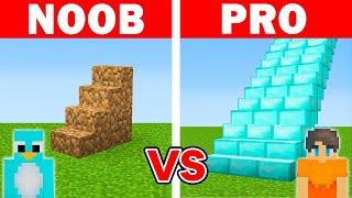 Minecraft NOOB vs PRO: LONGEST STAIRCASE BUILD CHALLENGE