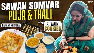 Sawan Somvar Puja & Bhog Prasad | Ajwain Cookies, Banana Sugar Paratha | YouTuber neelam vlogs