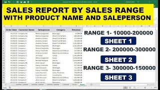 how to make sales report in excel with formula