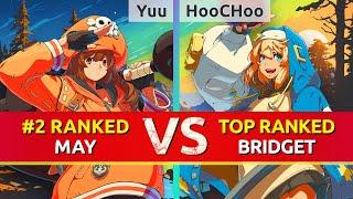 GGST ▰ Yuu (#2 Ranked May) vs HooCHoo (TOP Ranked Bridget). High Level Gameplay