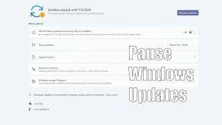 How to Pause Windows Updates in Windows 11